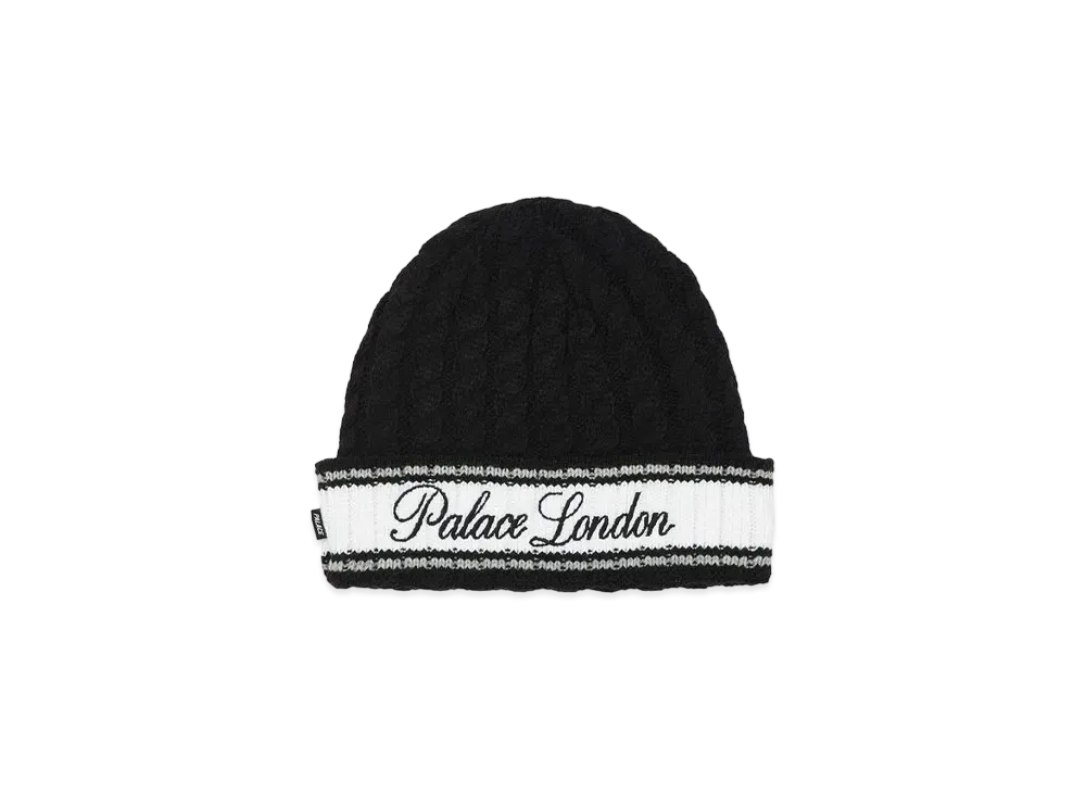 PALACE PALACE LONDON CABLE KNIT BEANIE "Black"