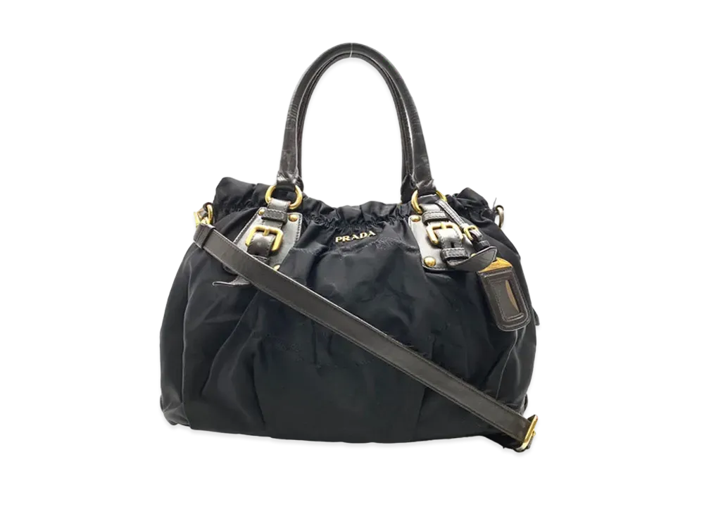 PRADA Nylon 2Way Hand Bag "Black"