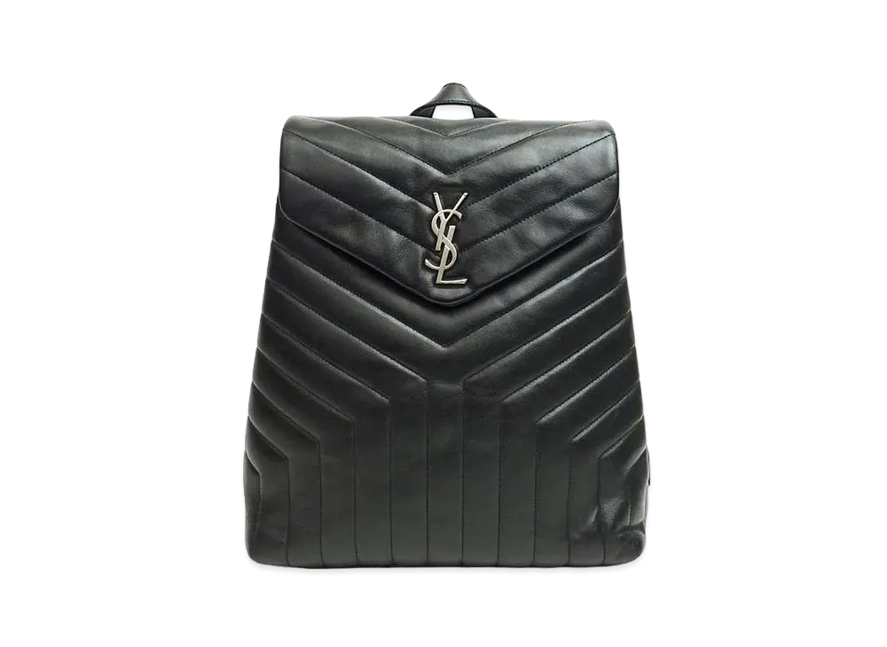 サンローラン ルルミディアム キルティング バックパック "ブラック/シルバー"