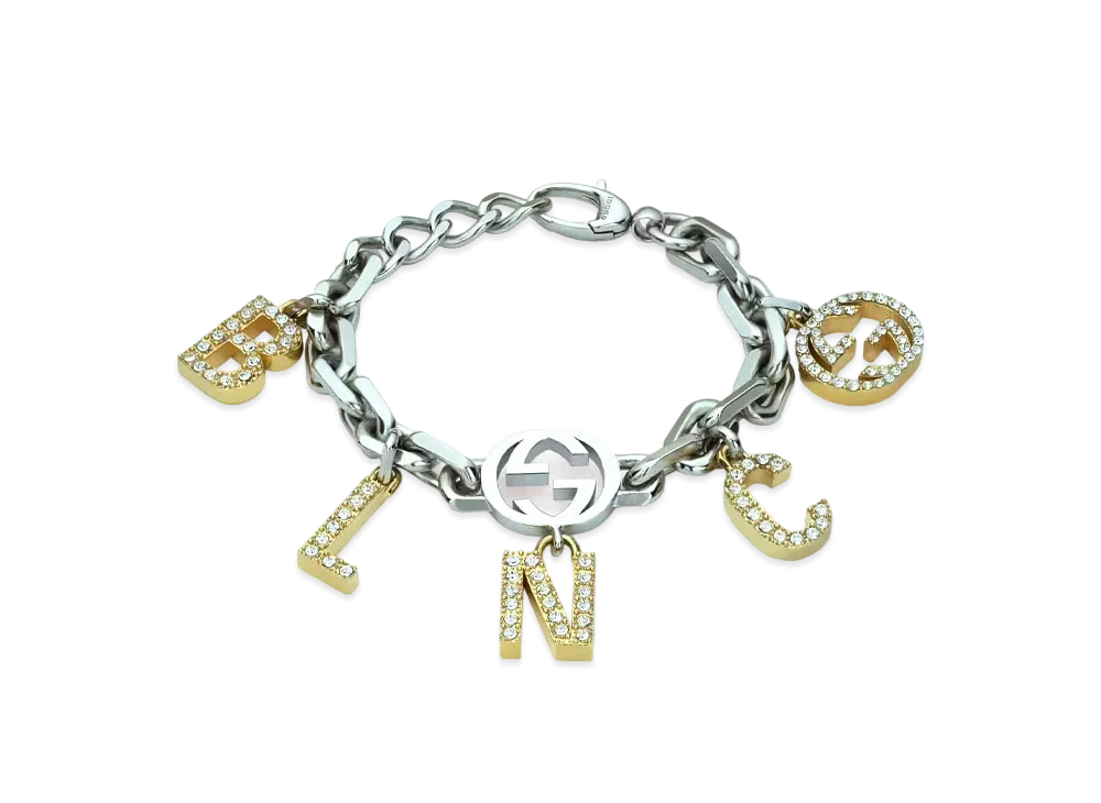 GUCCI x BALENCIAGA The Hacker Crystal Charm Bracelet "Silver"