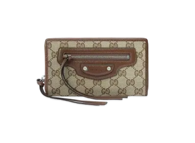 GUCCI x BALENCIAGA The Hacker Neo Classic Zip Around Wallet "Beige"