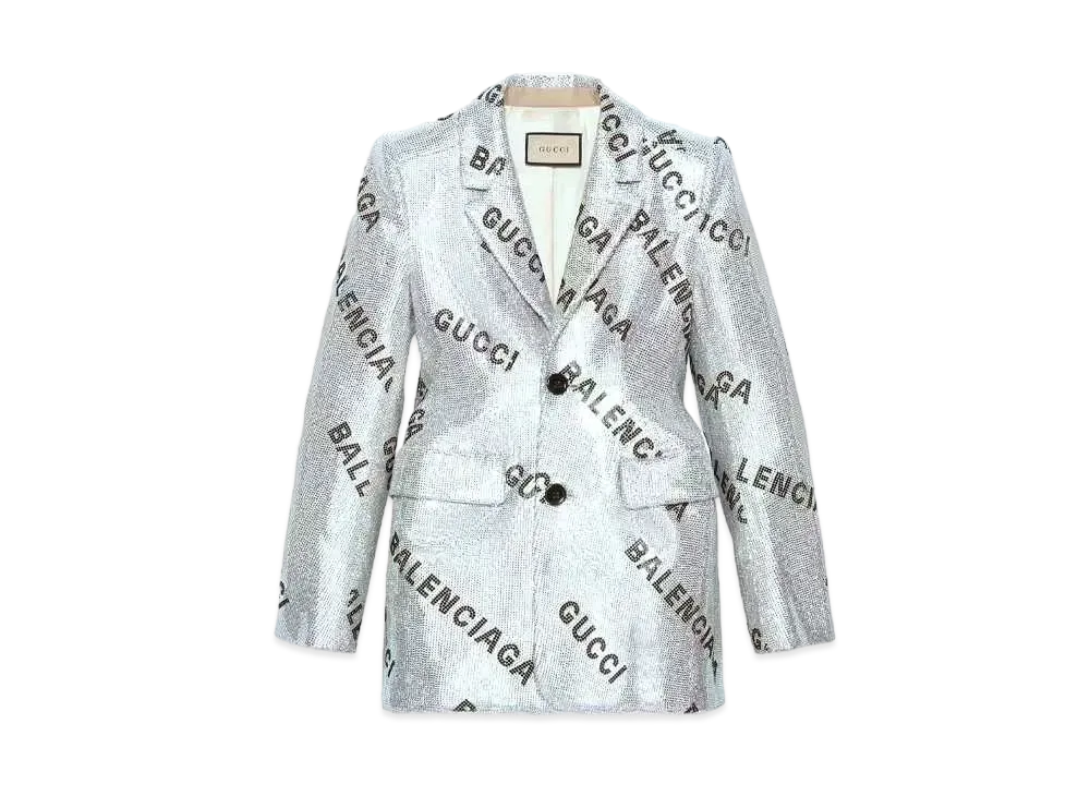 GUCCI x BALENCIAGA The Hacker Crystal Hourglass Jacket "Silver"