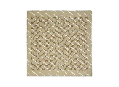 GUCCI x BALENCIAGA The Hacker Maxi GG Printed Silk Shawl "Beige"