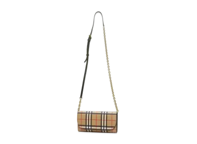 Burberry Check Chain Wallet