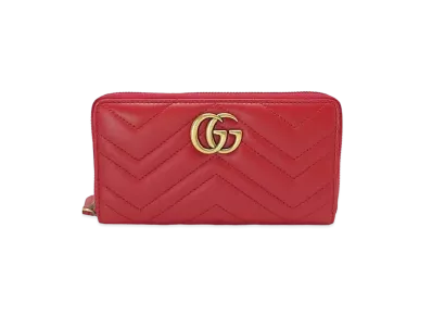 GUCCI GG Marmont Zip Around Wallet ”Red”