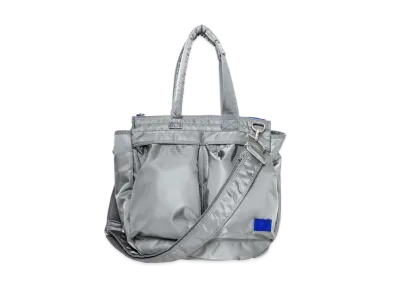 sacai x PORTER Pocket Tote Medium "Light Gray/Blue"