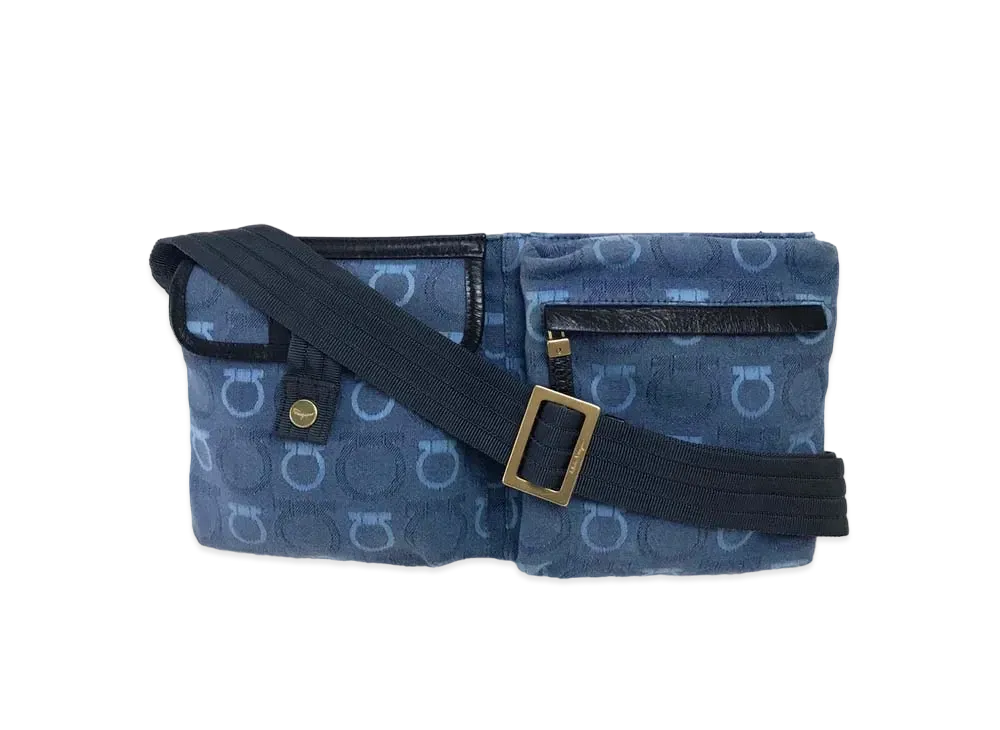 Salvatore Ferragamo Gancini Belt Bag "Denim"