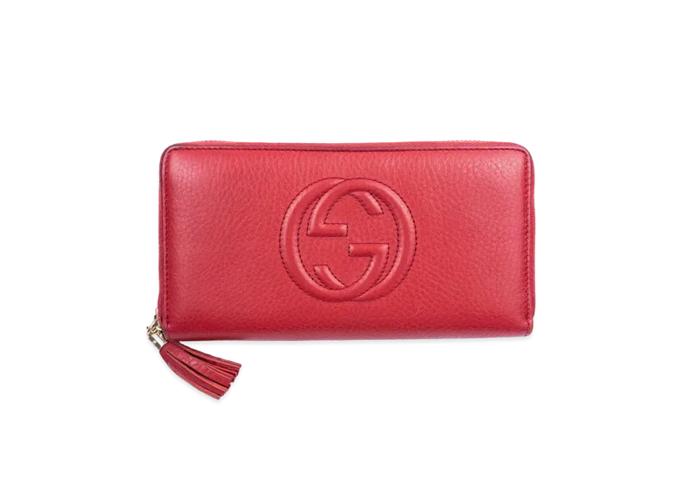 GUCCI Soho Tassel Zip Around Wallet "Red"