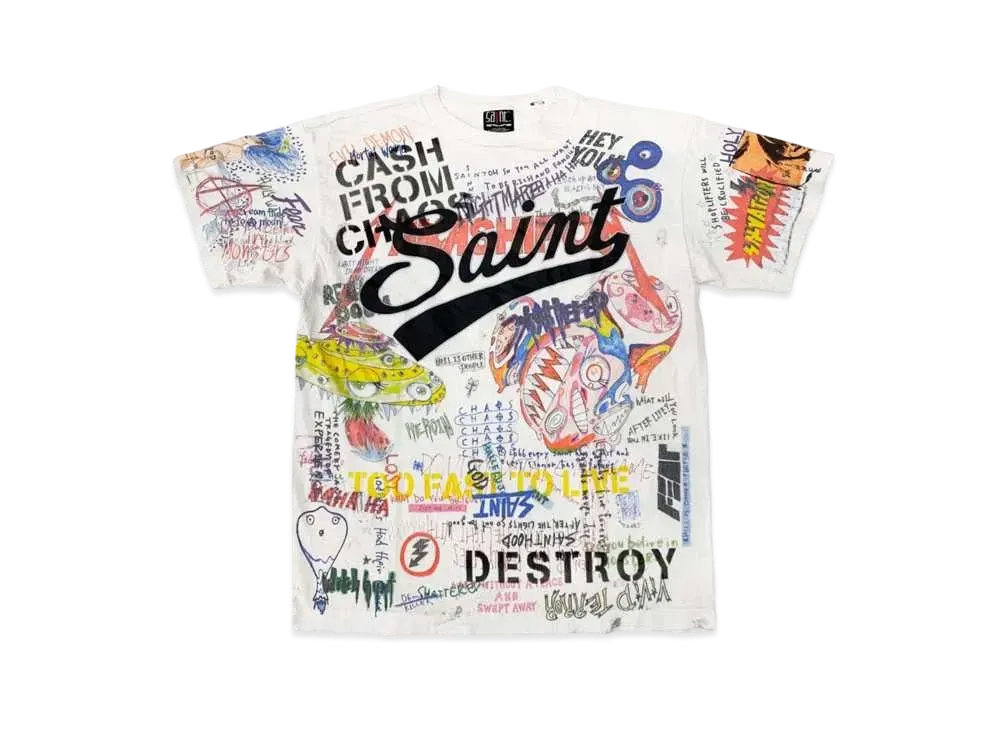 SAINT Mxxxxxx x TM Graff Tee "White"