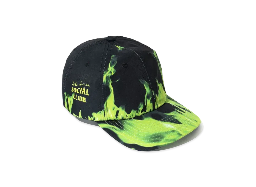 アンチソーシャルソーシャルクラブ A フレイム インサイド キャップ グリーン フレイム "ブラック"