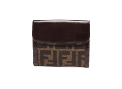 FENDI Zucca Two-Fold Wallet "Brown"
