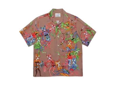 WACKO MARIA NECKFACE / HAWAIIAN SHIRT "Light Brown"