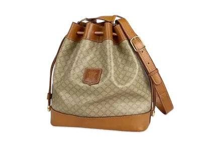 CELINE Macadam Shoulder Bag Drawstring Type