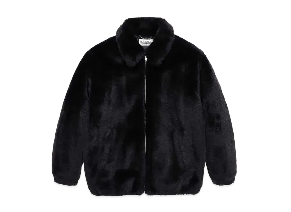 WACKO MARIA FUR ZIP JACKET 裏地レオパード "Black"