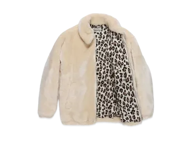 WACKO MARIA FUR ZIP JACKET 裏地レオパード "White"