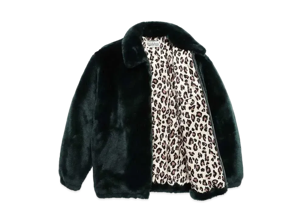 WACKO MARIA FUR ZIP JACKET 裏地レオパード "Green"