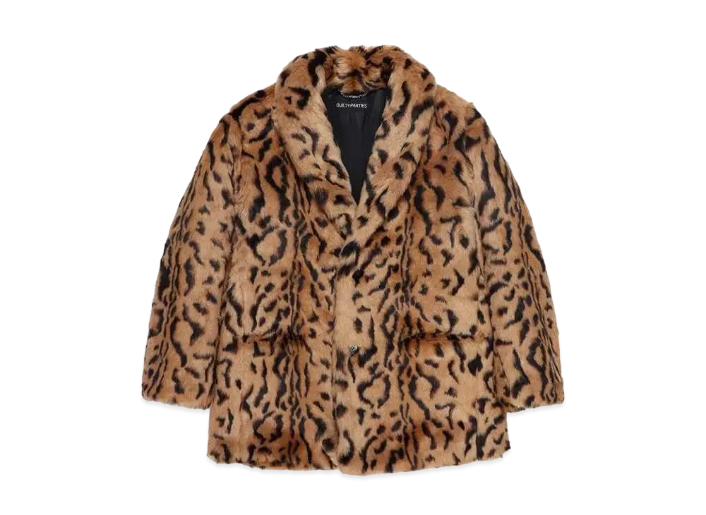 WACKO MARIA LEOPARD FUR COAT "Beige"
