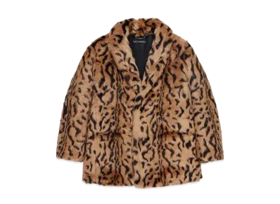 WACKO MARIA LEOPARD FUR COAT "Beige"