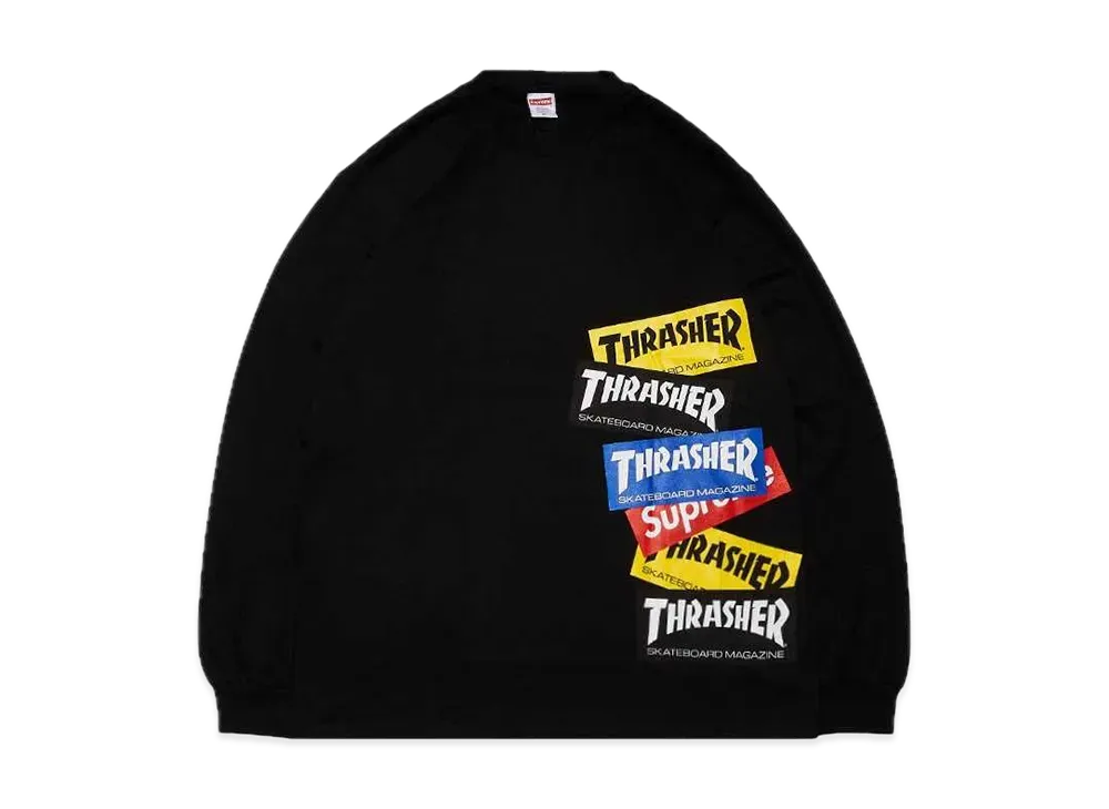 シュプリーム スラッシャー マルチ ロゴ L/S Tシャツ "ブラック"