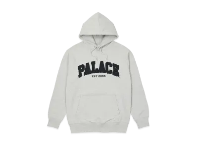 PALACE DROP SHOULDER APPLIQUE HOOD "Grey Marl"