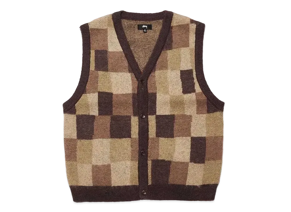 【最終値下げ‼️】stussy wobbly check sweater vest Stussy WOBBLY CHECK SWEATER VEST 