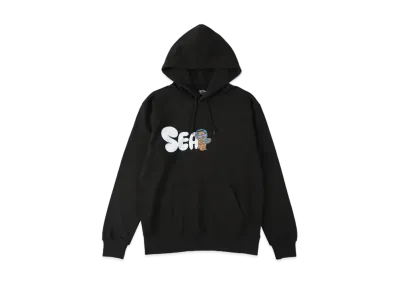 WIND AND SEA x PARAPPA THE RAPPER (PARAPPA & PJ BERRI) HOODIE "Black"