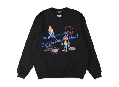 WIND AND SEA x PARAPPA THE RAPPER (PARAPPA & PRINCE FLEASWALLOW) CREW NECK "Black"