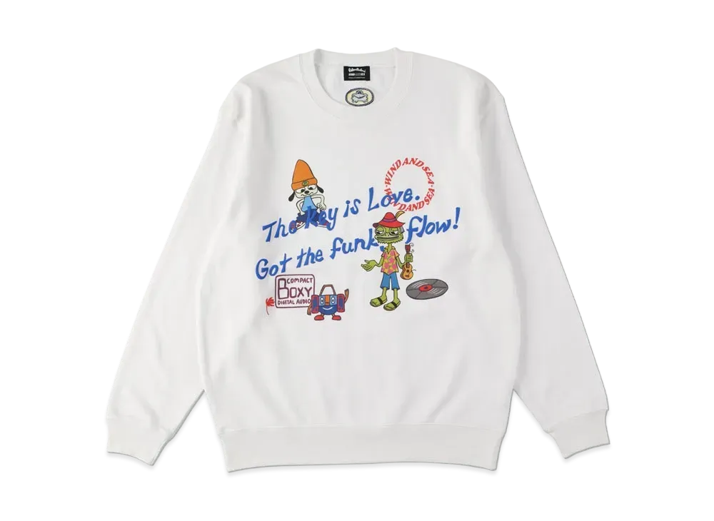 WIND AND SEA x PARAPPA THE RAPPER  (PARAPPA & PRINCE FLEASWALLOW) CREW NECK "White"