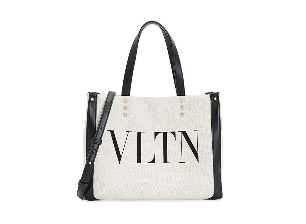 ヴァレンチノ VLTNロゴ キャンバス トートバッグ "アイボリー"