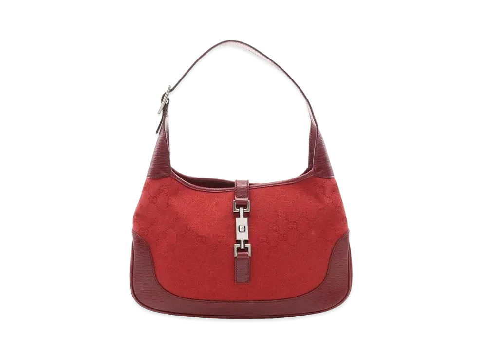 GUCCI GG Canvas Jackie One Shoulder Bag "Red"