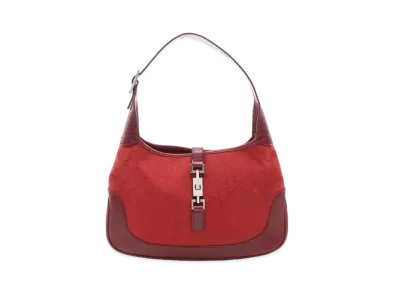 GUCCI GG Canvas Jackie One Shoulder Bag "Red"