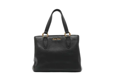 MIU MIU 2Way Leather Handle Bag "Black"