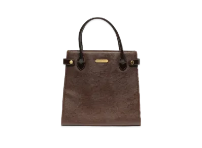 BURBERRY Leather Handle Bag "Brown"