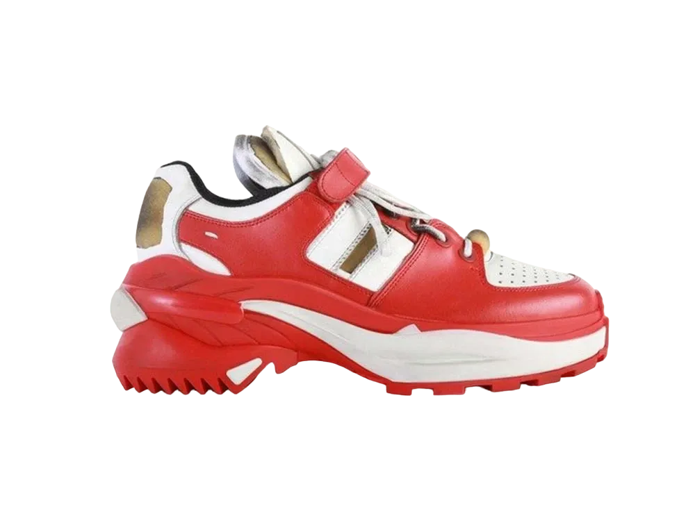 Maison Margiela Retrofit Red Leather Sneakers "Red/White"