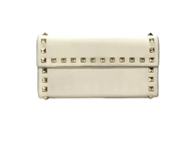 VALENTINO Rockstudds Strap Wallet "White"
