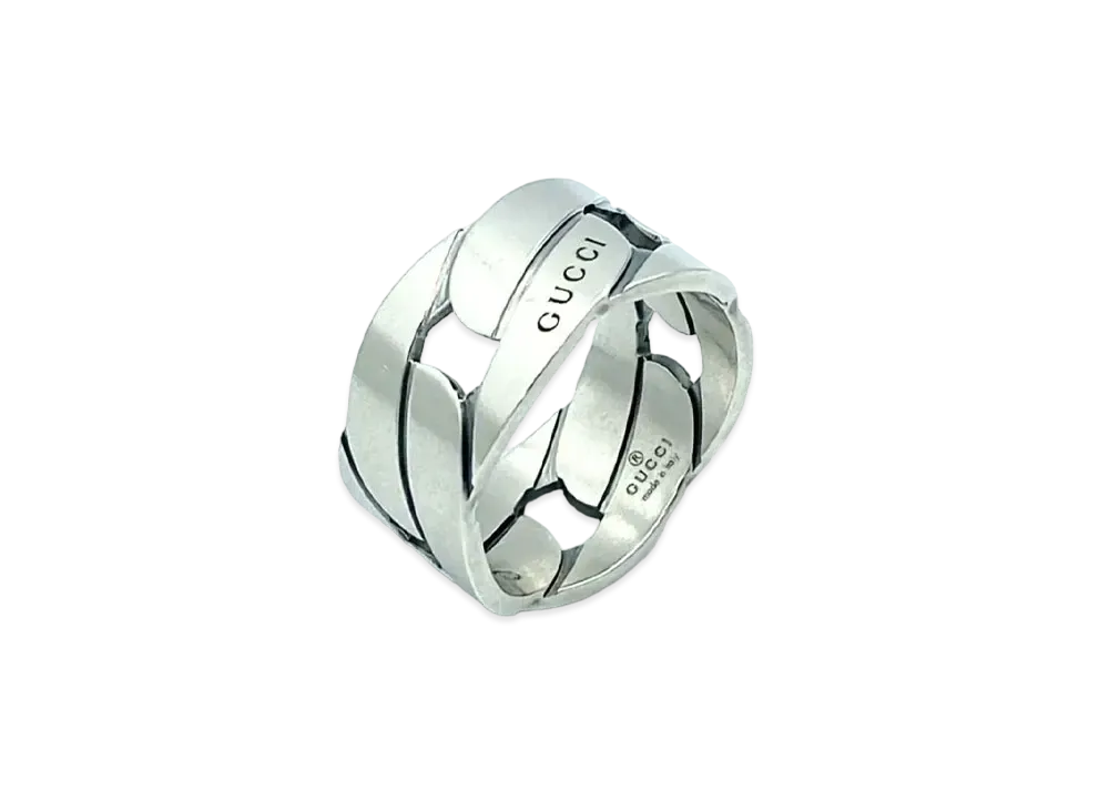 GUCCI Chain Motif Ring "Silver