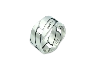 GUCCI Chain Motif Ring "Silver