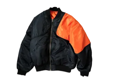 KAPITAL MA-1 NYLON SHAM BOMBER JACKET "Black"