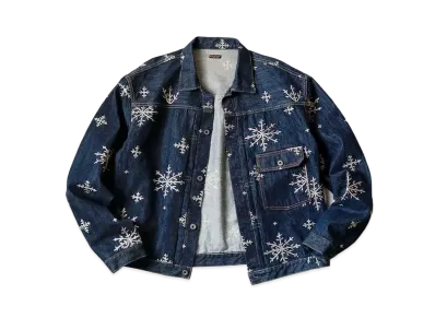 KAPITAL 14oz DENIM 雪柄刺繍 1ST JACKET "Indigo"