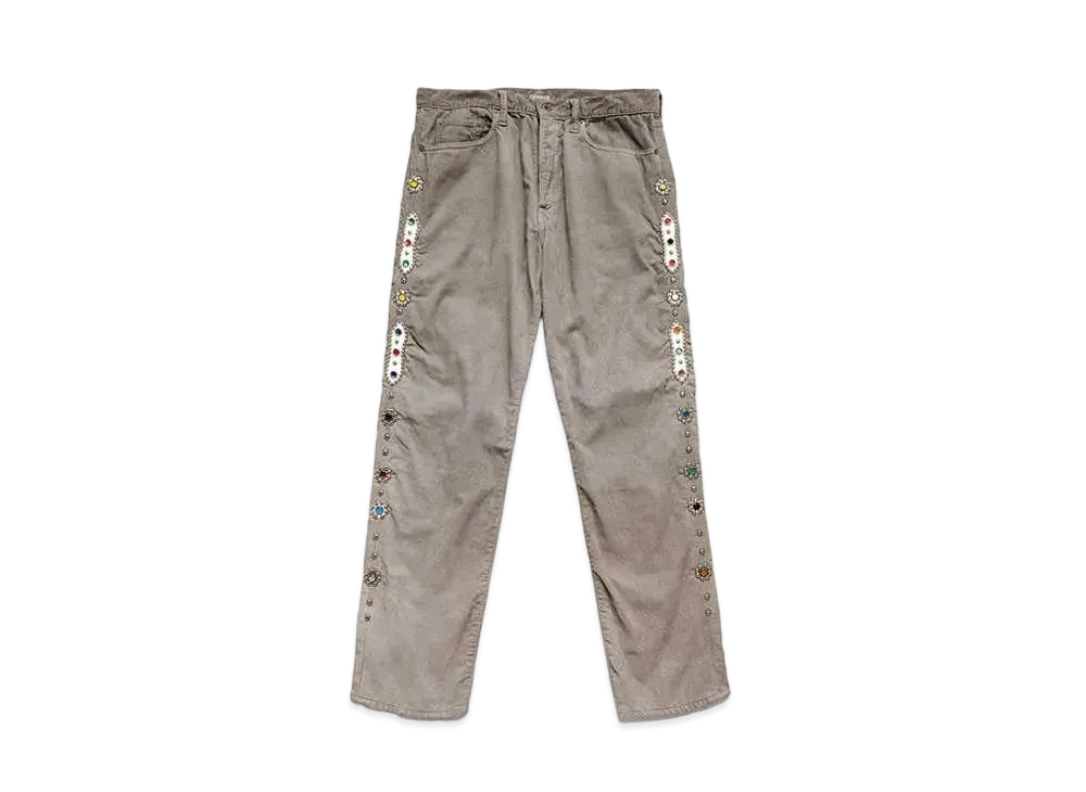 KAPITAL 14W HEAVY CORDUROY 裏起毛 5P MONKEY CISCO(STUDS REMAKE ) "Dark Gray"
