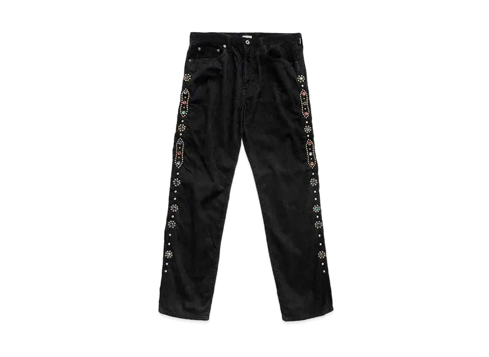 KAPITAL 14W HEAVY CORDUROY 裏起毛 5P MONKEY CISCO(STUDS REMAKE ) "Black"