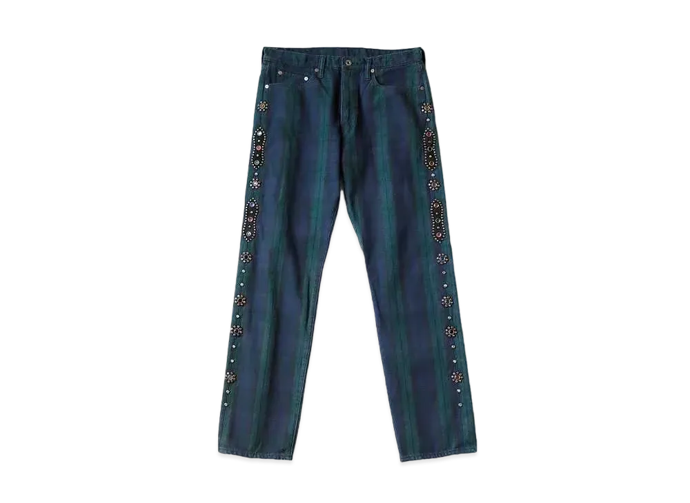 KAPITAL 11oz TARTAN CHECK 5P MONKEY CISCO（STUDS REMAKE ） 