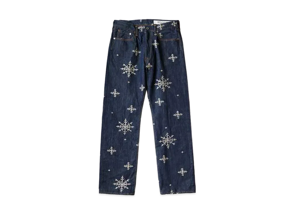 KAPITAL 14oz DENIM 雪柄刺繍 5P TH STRAIGHT "Indigo"