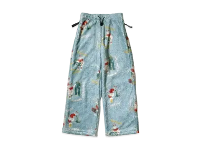 KAPITAL COUNTRY RENDER柄 FLEECE EASY STRAIGHT PANTS "Sax"