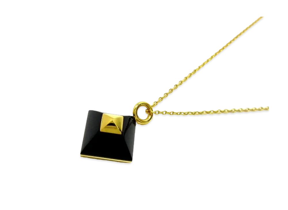Hermes Cupidon Medor Necklace "Black/Gold"