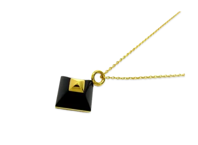 Hermes Cupidon Medor Necklace "Black/Gold"