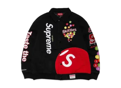 Supreme / Skittles / Mitchell & Ness Varsity Jacket "Black"