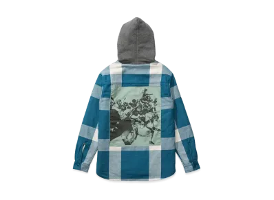 UNDEFEATED HOODED L/S FLANNEL - 30005 "Blue"