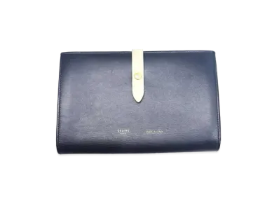 CELINE Large Strap Wallet "Navy"