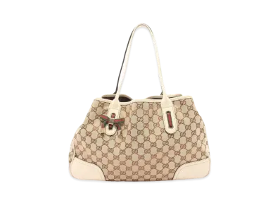 GUCCI GG Canvas Sherry Line Tote "White"
